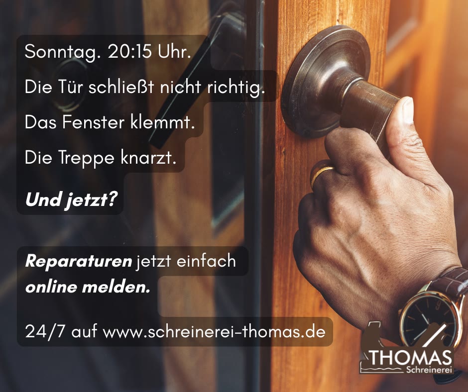 Reparaturanfrage online melden – jederzeit bei der Schreinerei