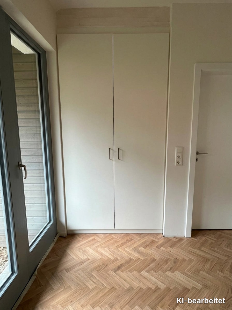 Nach der Montage fügt sich die Front ruhig in die Wandfläche ein.
